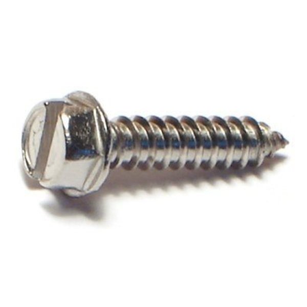 Midwest Fastener Sheet Metal Screw, #8 x 3/4 in, 18-8 Stainless Steel Hex Head Slotted Drive, 100 PK 08172